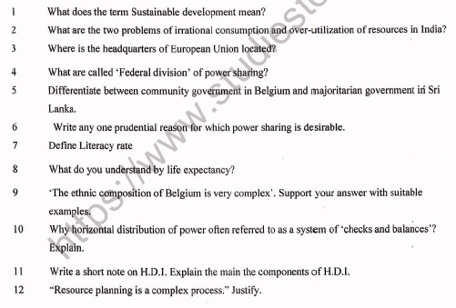 cbse class 10 social science worksheet set b solved